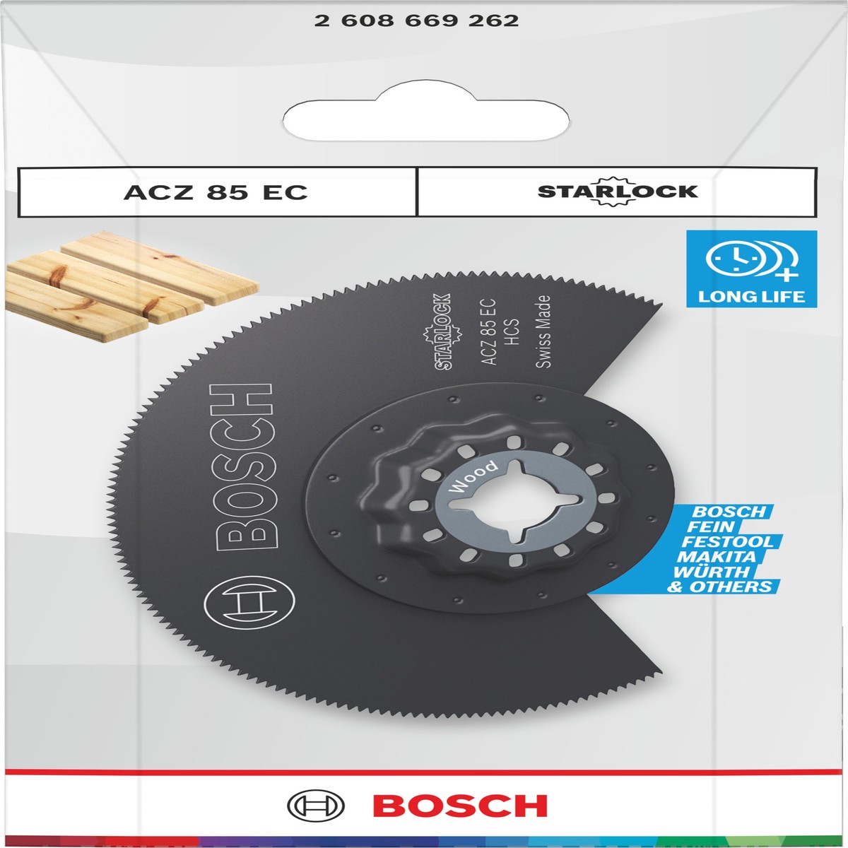 Lminas de serra sabre, ferramenta multifunes Bosch Accessories (Lmina de corte para madeira ACZ 85 EC, Starlock, 85 mm)