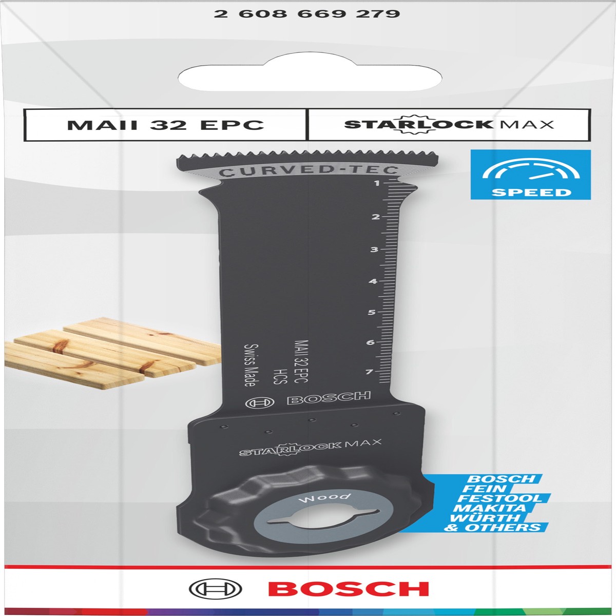 Lminas de serra sabre, ferramenta multifunes Bosch Accessories (Lmina de corte para madeira MAII 32 EPC, Starlock, 32 x 80 mm)