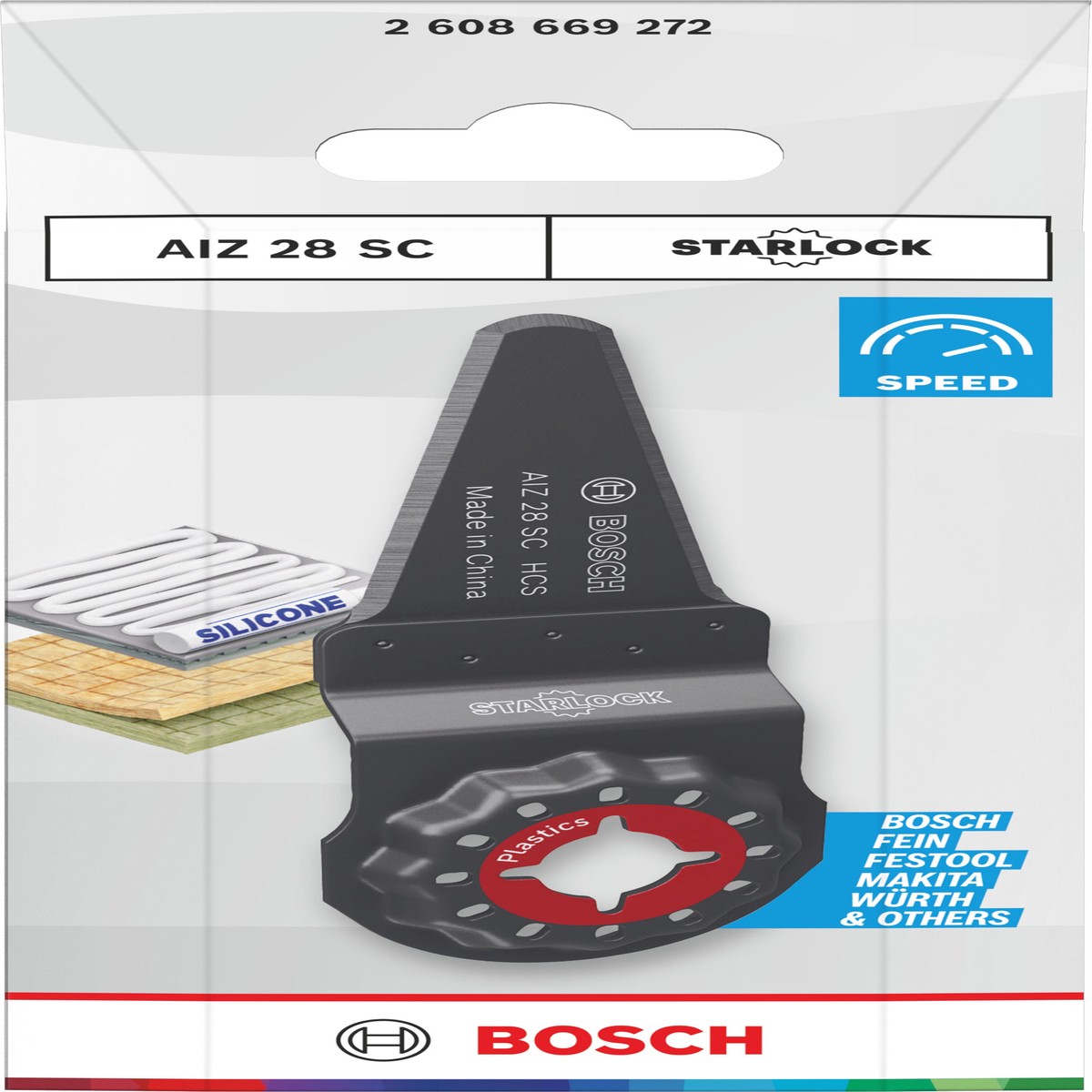 Lminas de serra sabre, ferramenta multifunes Bosch Accessories (Lmina de corte para plstico AIZ 28 SC, Starlock, 28 x 40 mm)