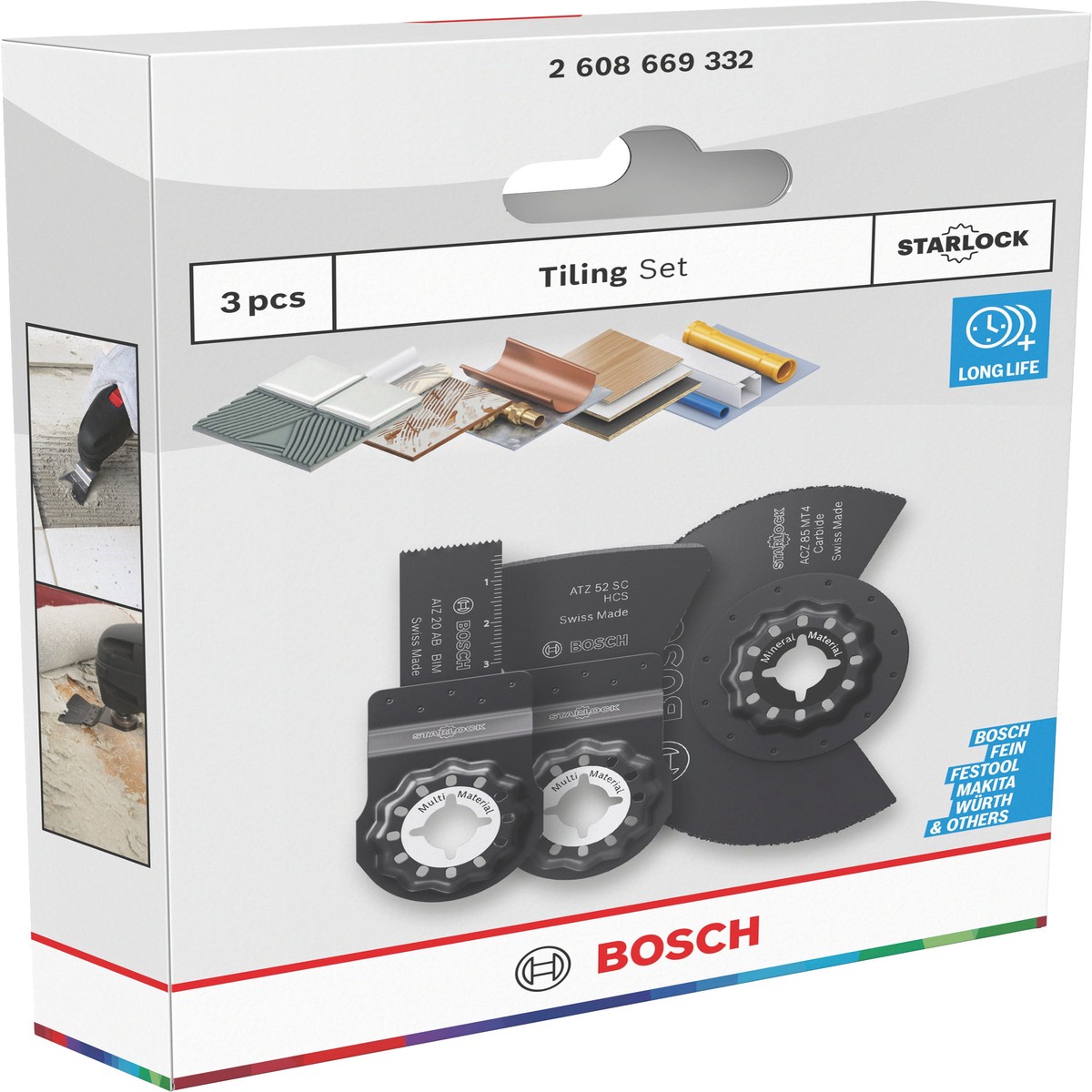 Lminas de serra sabre, ferramenta multifunes, conjuntos Bosch Accessories (Conjunto de lminas para ladrilhos, 3 unid)