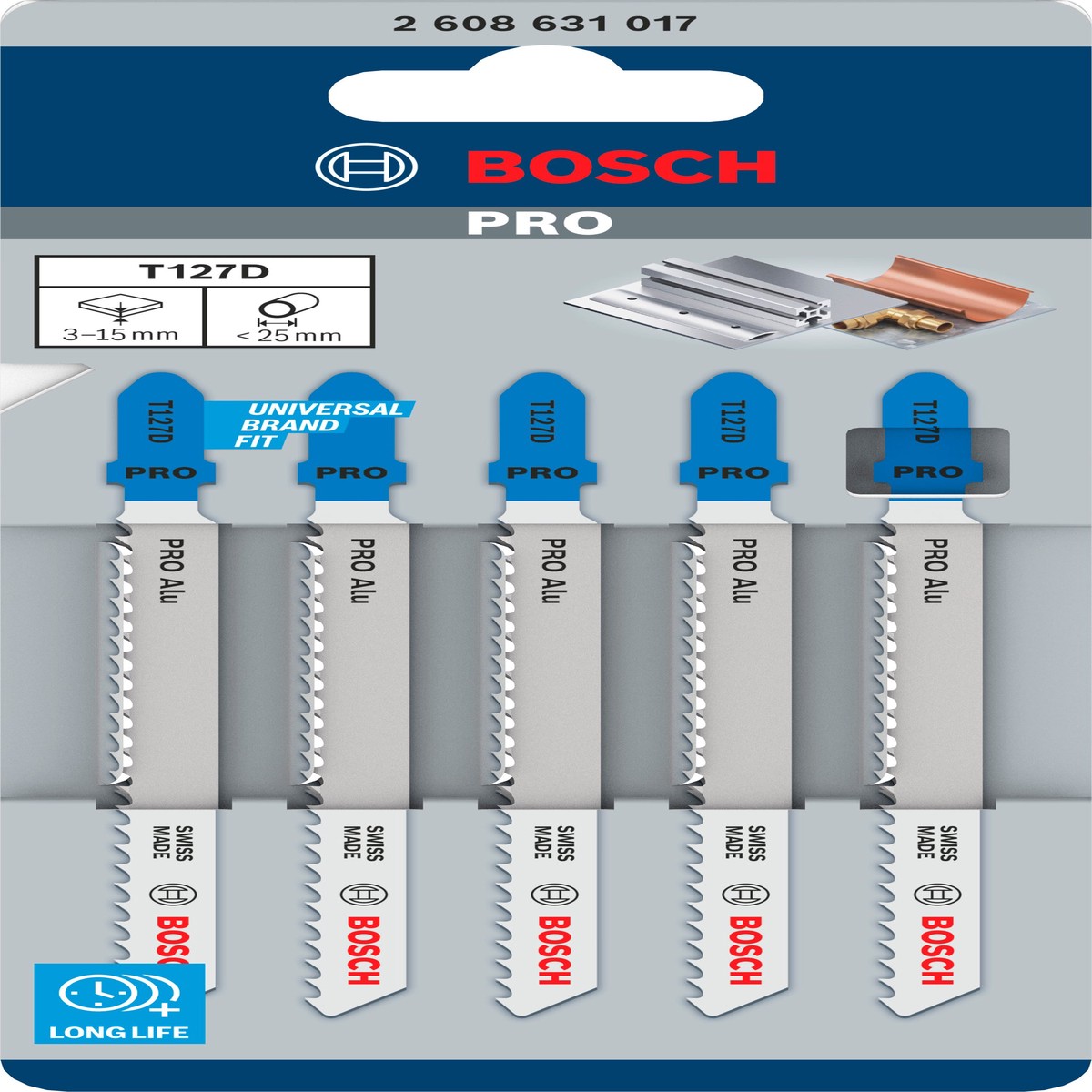 Lminas de serra vertical, metal Bosch Accessories (Lmina de serra vertical PRO Alu T127D, 100 mm, 5 unid.)