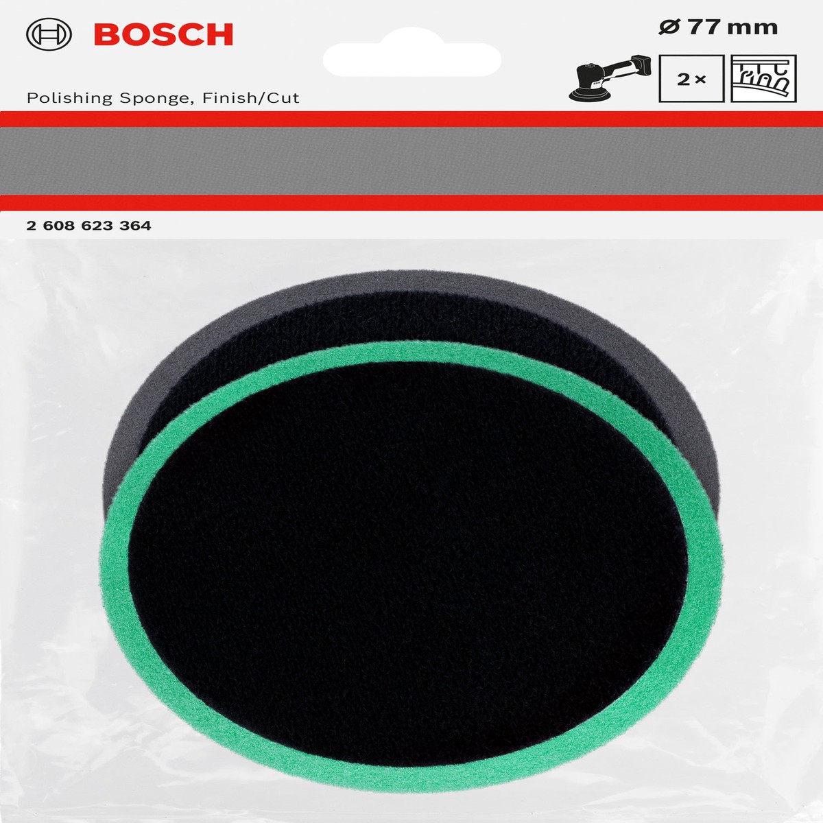 Polir o acessrio de funo Bosch Accessories (Conjunto de esponja de polimento, 77mm, 2 unid.)