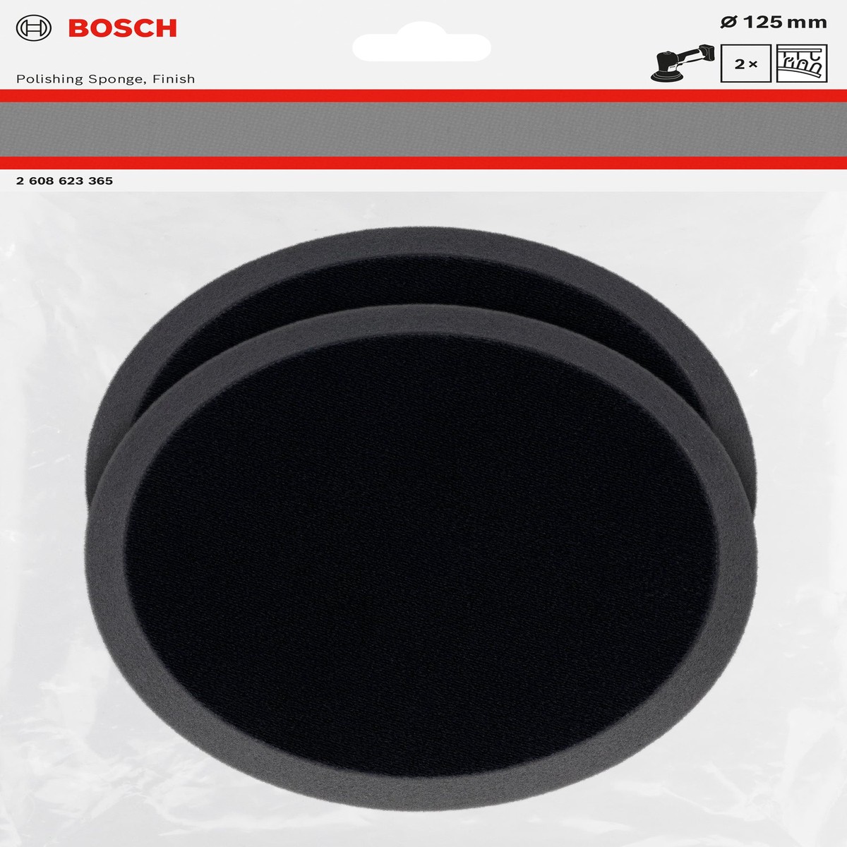 Polir o acessrio de funo Bosch Accessories (Esponja de polimento, 125mm, Acabamento, 2 unid.)