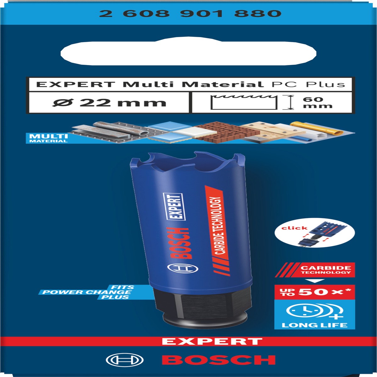 Serras craneanas Bosch Accessories (Serra craneana EXPERT Multi Material Power Change Plus, 22 x 60 mm)