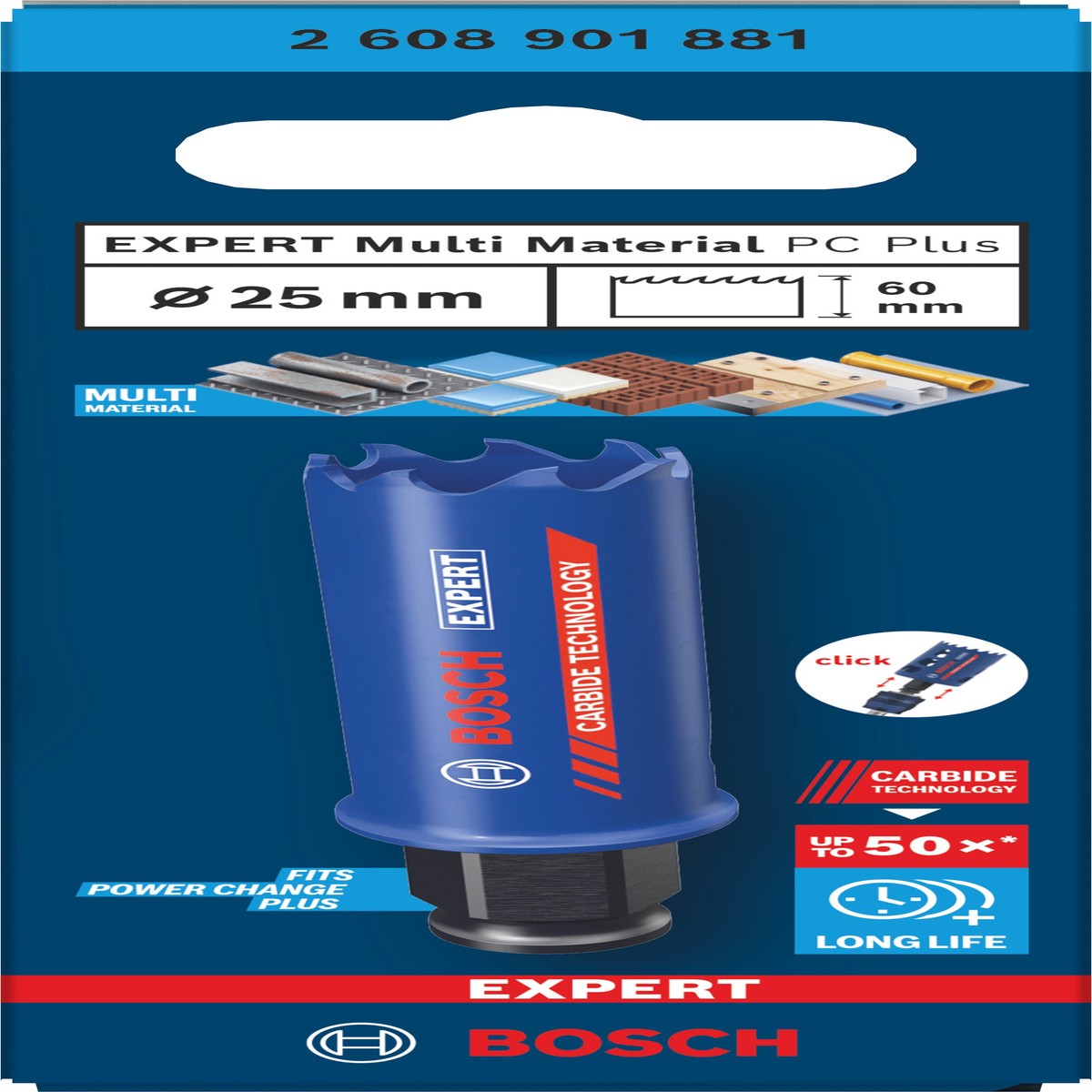 Serras craneanas Bosch Accessories (Serra craneana EXPERT Multi Material Power Change Plus, 25 x 60 mm)