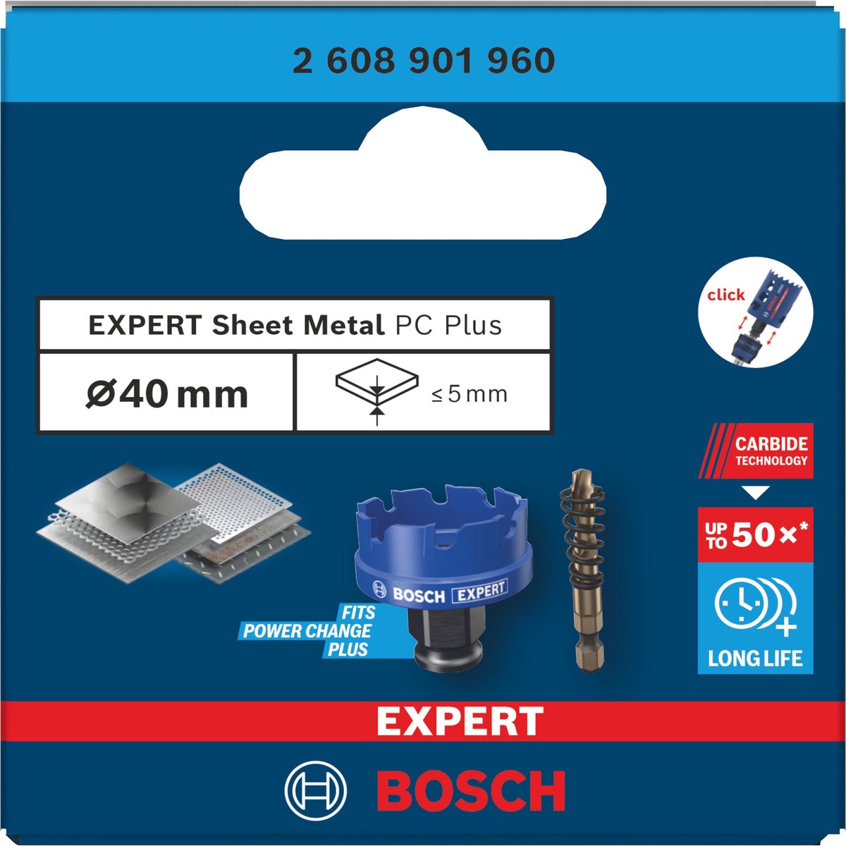 Serras craneanas Bosch Accessories (Serra craneana EXPERT Sheet Metal Power Change Plus, 40 x 5 mm)