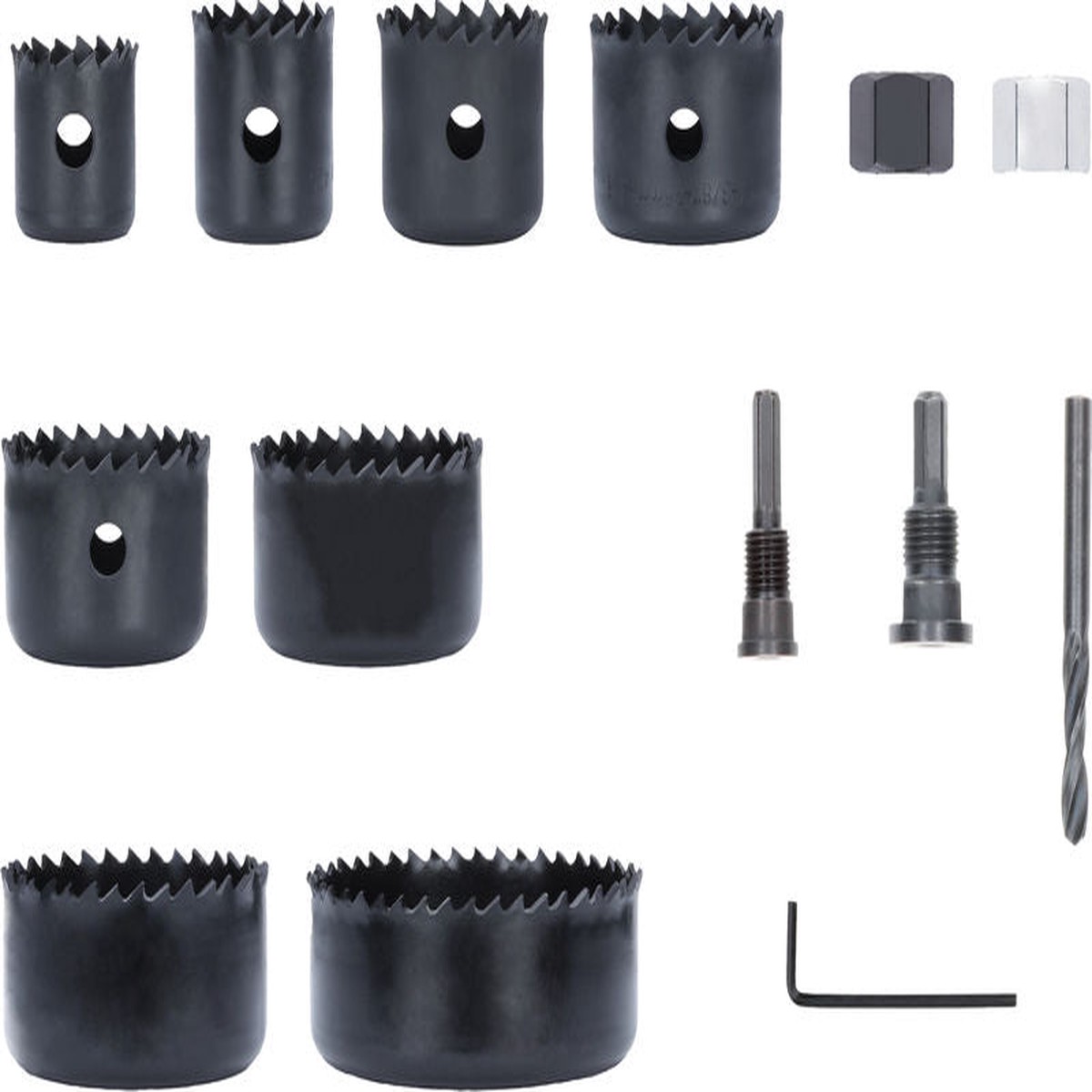 Serras craneanas, conjuntos Bosch Accessories (Wood and Drywall Arbored Hole Saw Set with Pilot Drill, 22; 25; 29; 35; 38; 44; 51; 68 x 15 mm)