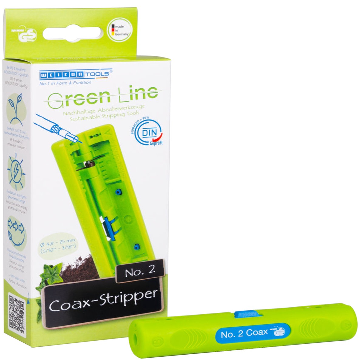 Weicon (10062004) Decapador de Cabo Coaxial n 2 Linha Verde